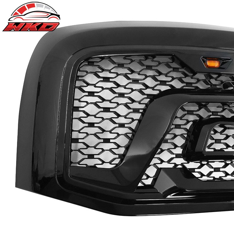 Fits 06-09 Dodge Ram 1500 2500 3500 Gloss Black Front Grille With Signal Lights