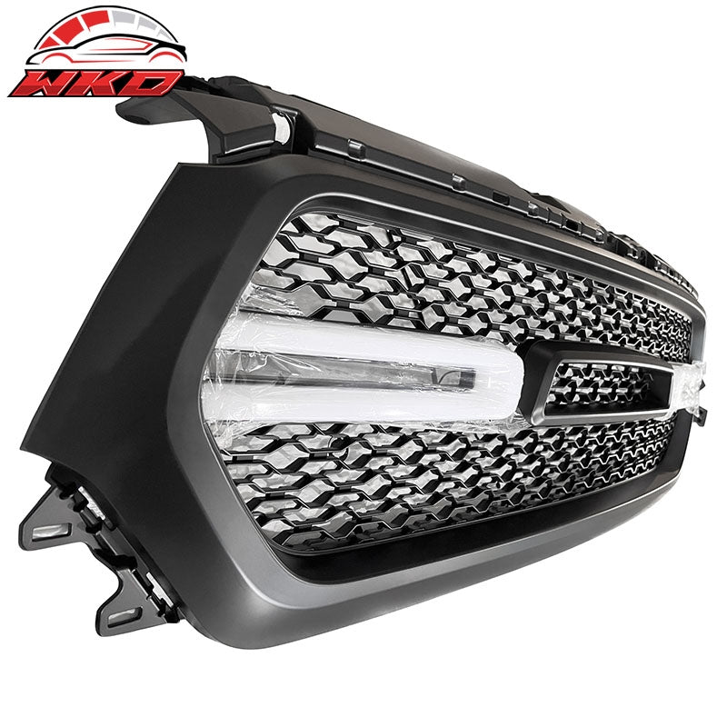 Fits 19-24 Dodge Ram 1500 LED DRL Grille W/Switchback Turn Signal Matte Black