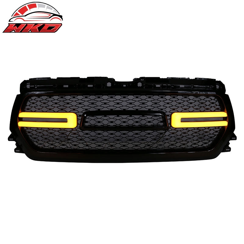 Fits 19-24 Dodge Ram 1500 LED Front Grille W/Switchback Turn Signal Gloss Black
