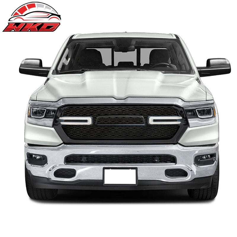 Fits 19-24 Dodge Ram 1500 LED Front Grille W/Switchback Turn Signal Gloss Black