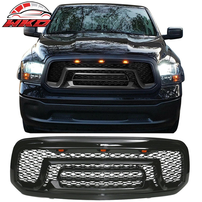 Wholesale 13-24 Dodge Ram 1500 Rebel Style Front Bumper Grille W/LED Light Gloss Black