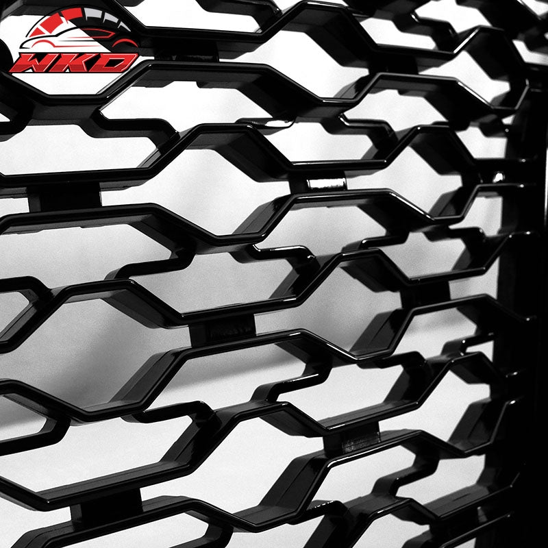 For 13-24 Dodge Ram 1500 Rebel Style Front Bumper Grille W/LED Light Gloss Black