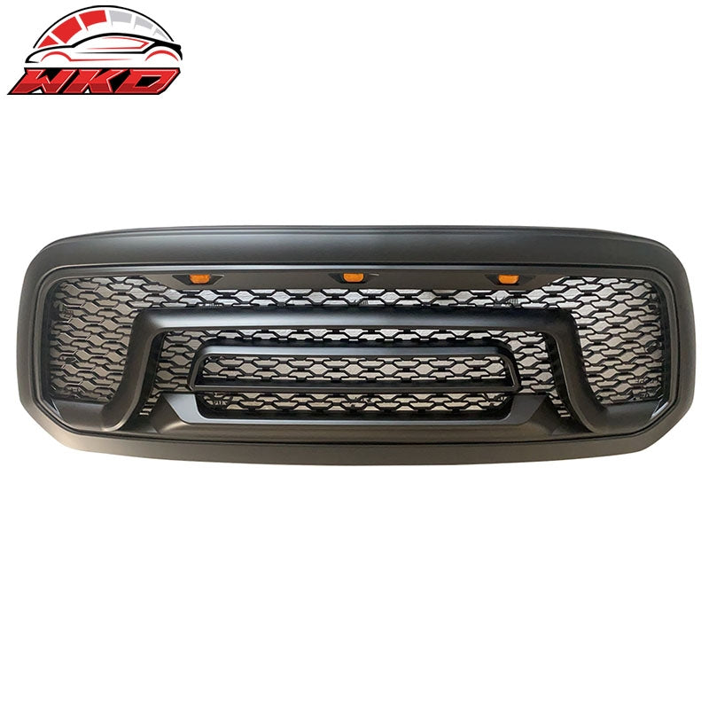 Fits 13-24 Dodge Ram 1500 Rebel Style Front Bumper Hood Mesh Grille Matte Black