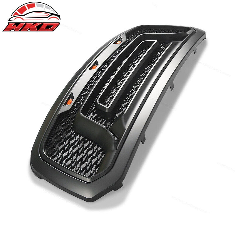 Fits 13-24 Dodge Ram 1500 Rebel Style Front Bumper Hood Mesh Grille Matte Black