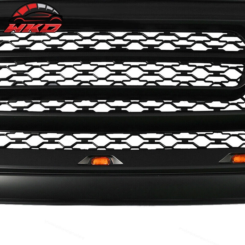 Fits 13-24 Dodge Ram 1500 Rebel Style Front Bumper Hood Mesh Grille Matte Black