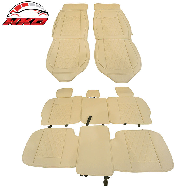 Wholesale 09-23 Dodge Ram 1500 2500 3500 Beige Seat Covers PU Leather 5-Seat Bench Pad