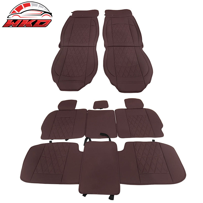 Wholesale 09-23 Dodge Ram 1500 2500 3500 Brown Seat Covers PU Leather 5-Seat Bench Pad
