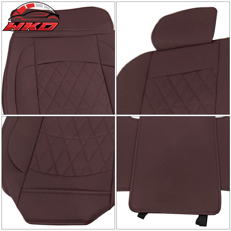 For 09-23 Dodge Ram 1500 2500 3500 Brown Seat Covers PU Leather 5-Seat Bench Pad