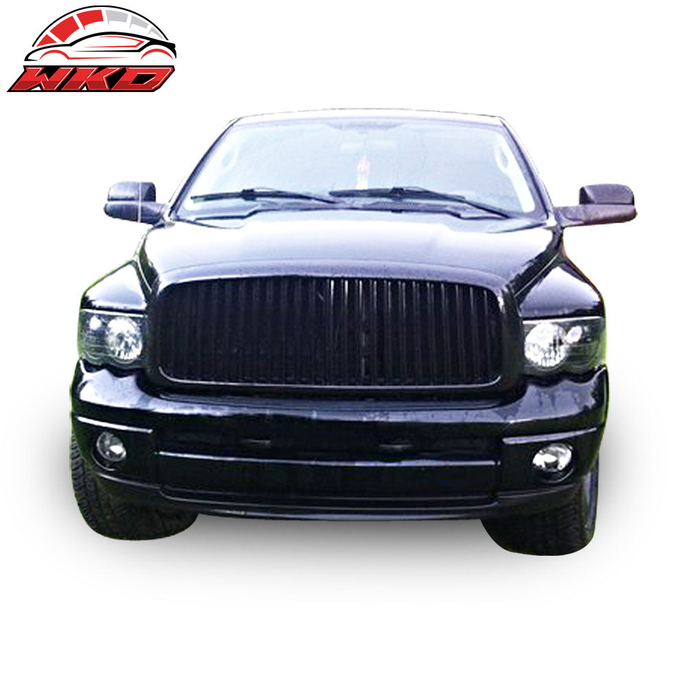 Fits 94-02 Dodge Ram Unpainted Vertical Front Bumper Hood Upper Grille Grill ABS