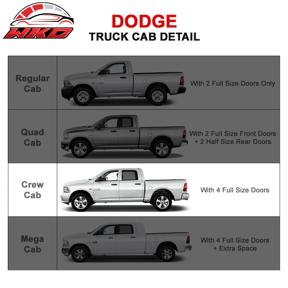 Fits 09-23 Dodge Ram 2500 3500 Crew Cab 5 in Side Step Bar Running Boards 2PC