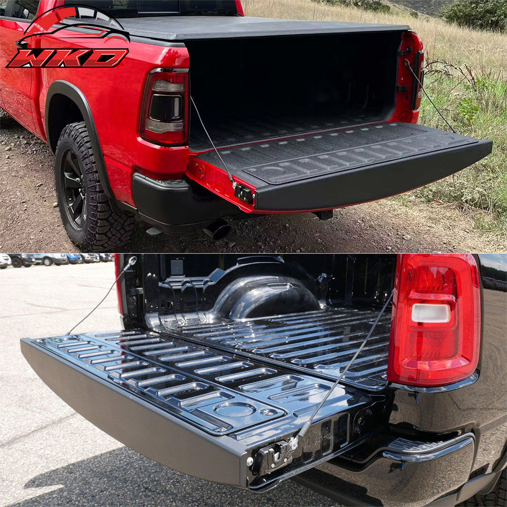 Fits 19-25 Ram 1500 Tailgate Cap Molding Cover Protector Trim Matte Black PP