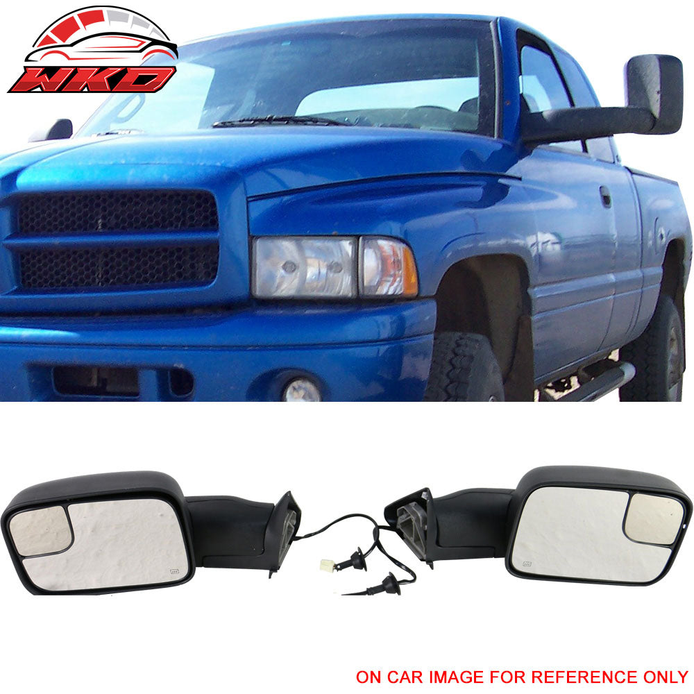 Fits 98-01 Ram 1500 2500 3500 Side View Tow Mirrors Power Heated Left Right 2PC