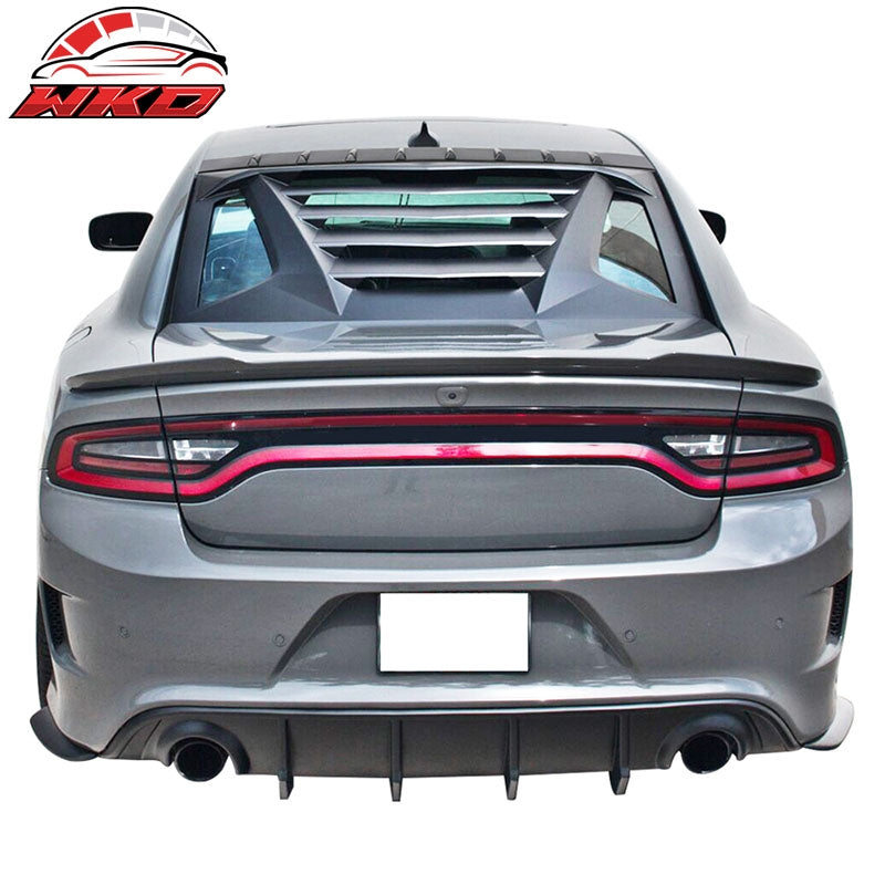 Fits 11-23 Dodge Charger IKON Style Rear Roof Spoiler Shark Fin Wing Matte Black