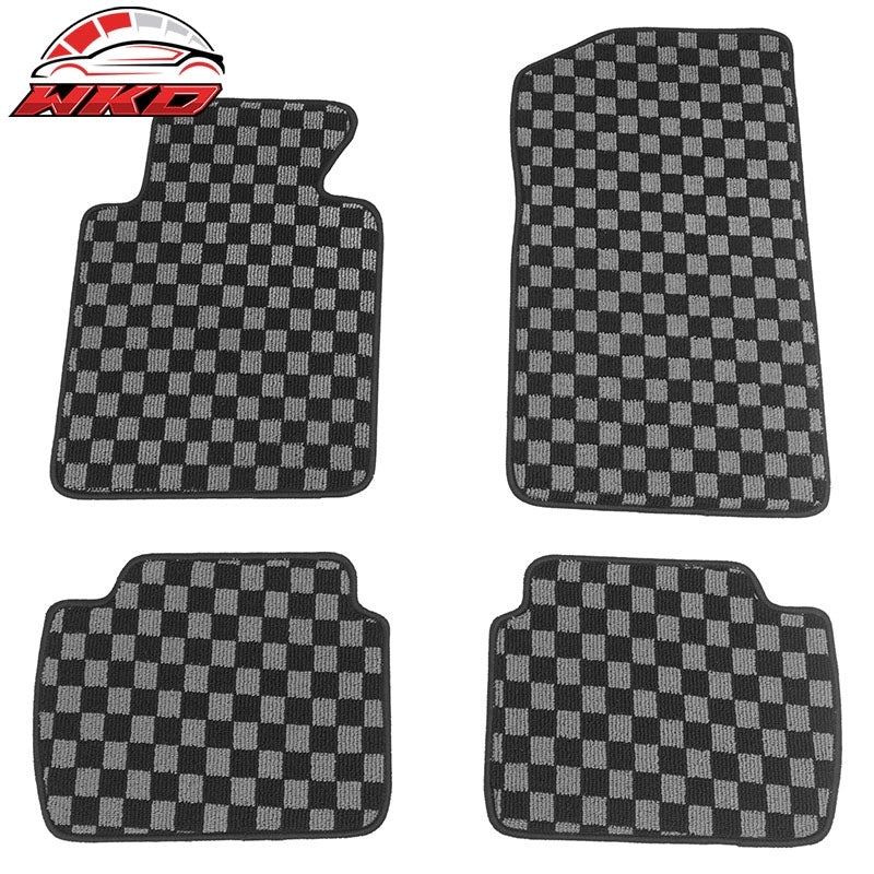 Wholesale 99-06 E46 3-Series M3 Floor Mats Carpets Checkered Black Gray Plaid FOR: (BMW)