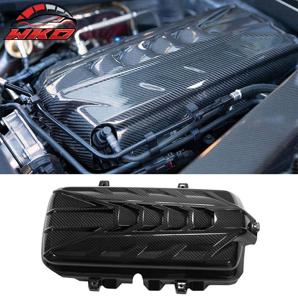 Dry Carbon Fiber 20-26 Chevy Corvette C8 6.2L LT2 Engine Cover Gloss Black | Wholesale