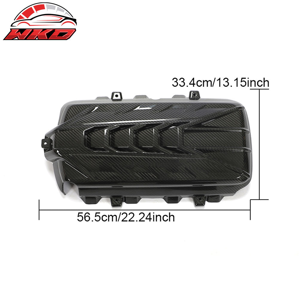Dry Carbon Fiber Fits 20-25 Chevy Corvette C8 6.2L LT2 Engine Cover Gloss Black