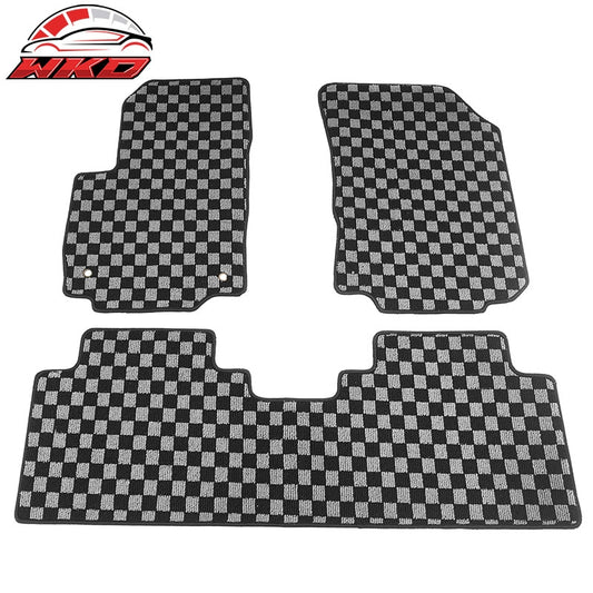 Wholesale 18-24 Equinox Terrain Floor Mats Non-Slip Carpet Checkered Black Gray Plaid - Wikond Auto