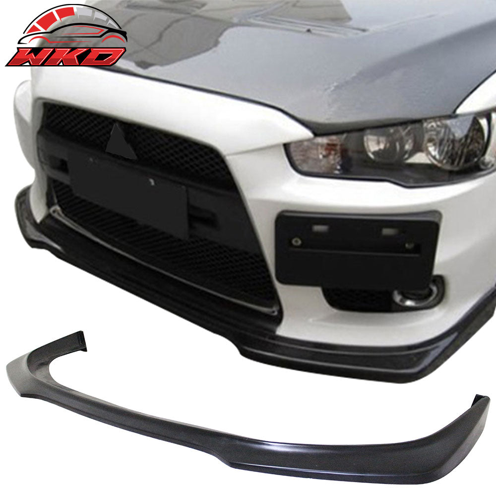 Fits 08-15 Mitsubishi Evolution EVO X 10 R Style Front Bumper Lip Spoiler PU