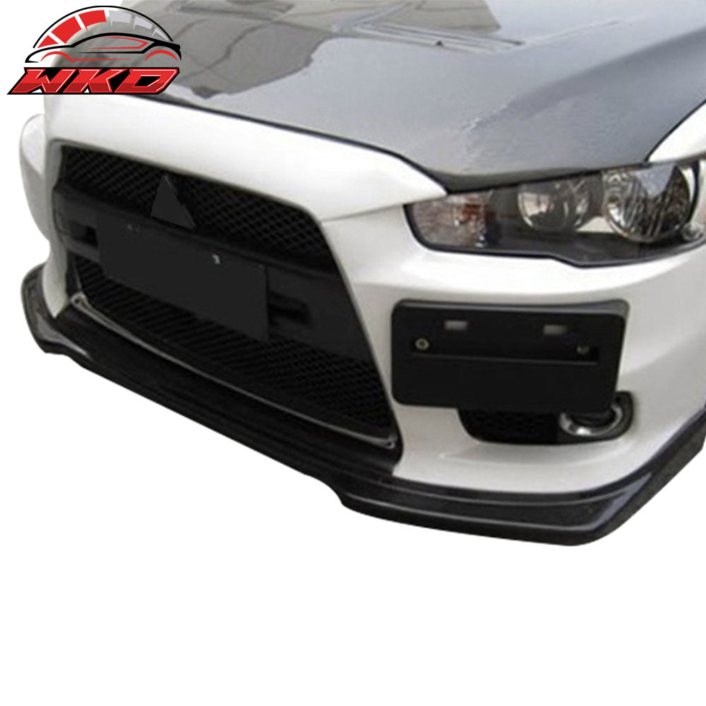Fits 08-15 Mitsubishi Evolution EVO X 10 R Style Front Bumper Lip Spoiler PU
