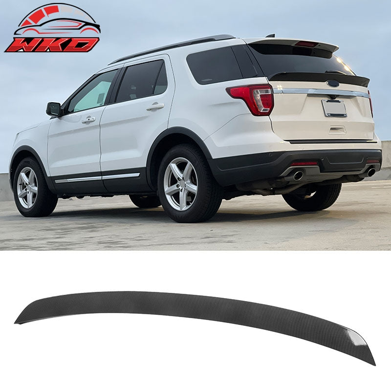Fits 16-19 Ford Explorer Duckbill Style Middle Trunk Spoiler Carbon Fiber Print