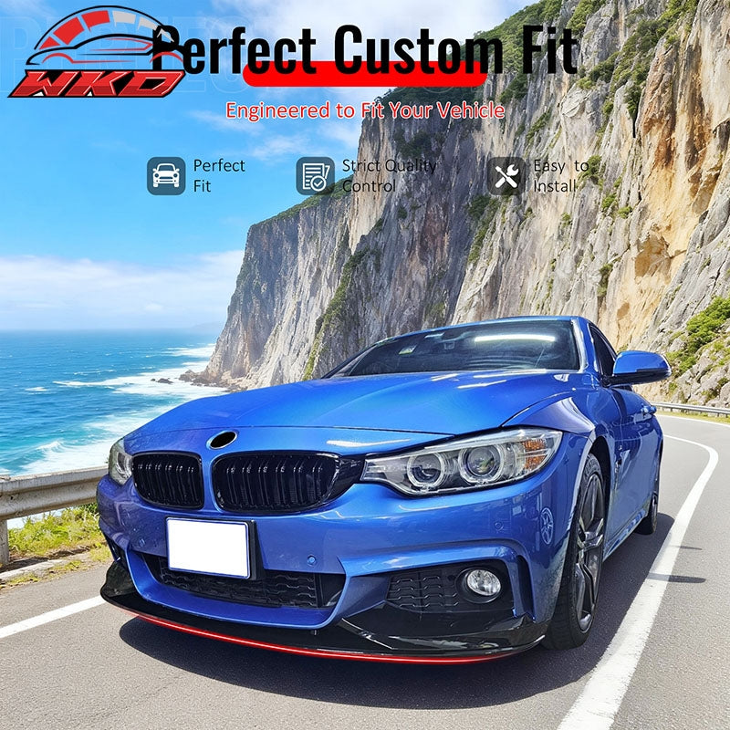 Wholesale 14-20 F32 F33 F36 4-Series 2/4 Door M Sport MP Front Bumper Lip Gloss Black - Wikond Auto