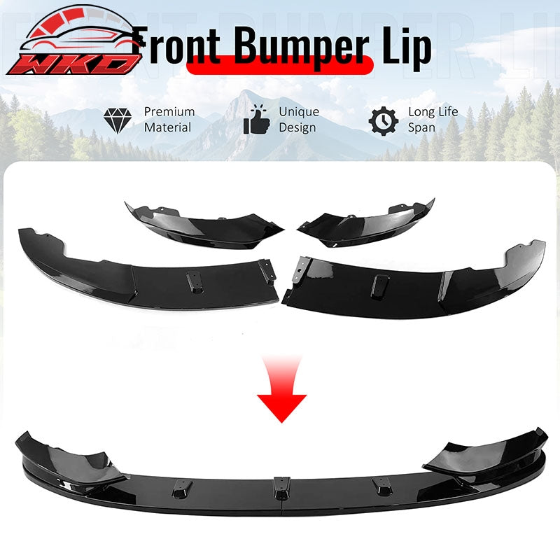 Wholesale 14-20 F32 F33 F36 4-Series 2/4 Door M Sport MP Front Bumper Lip Gloss Black - Wikond Auto