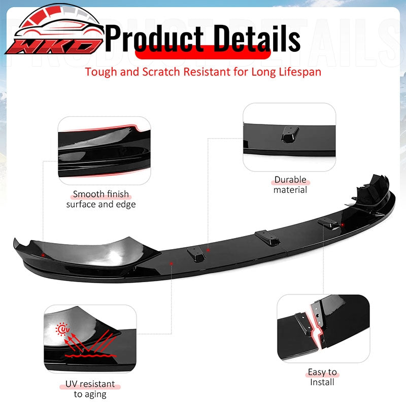 Wholesale 14-20 F32 F33 F36 4-Series 2/4 Door M Sport MP Front Bumper Lip Gloss Black - Wikond Auto