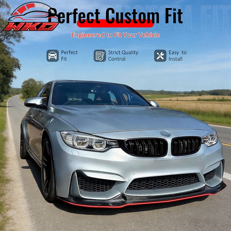 Wholesale For 15-20 F80 M3 F82 M4 CS Style Front Bumper Lip Spoiler Carbon Fiber Print ABS - Wikond Auto