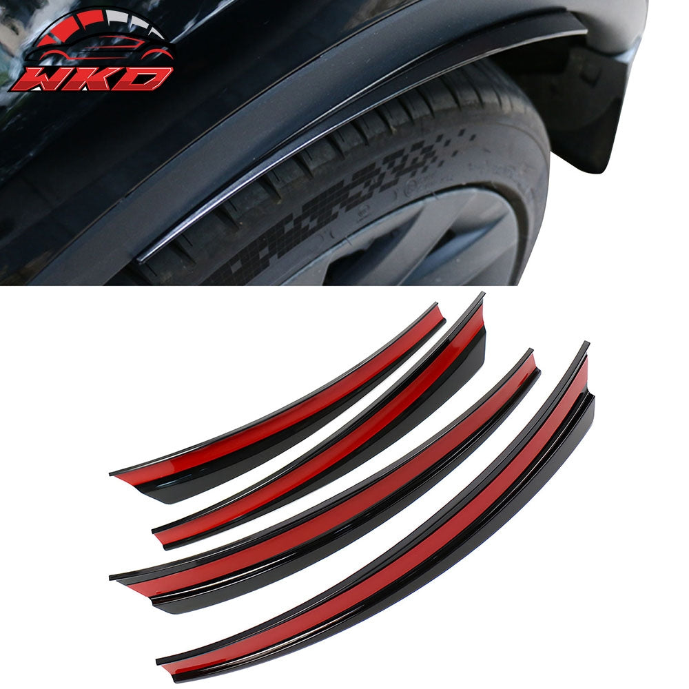 Fits 20-23 Tesla Model Y Fender Flare Mud Guards Splash Flaps ABS - Gloss Black
