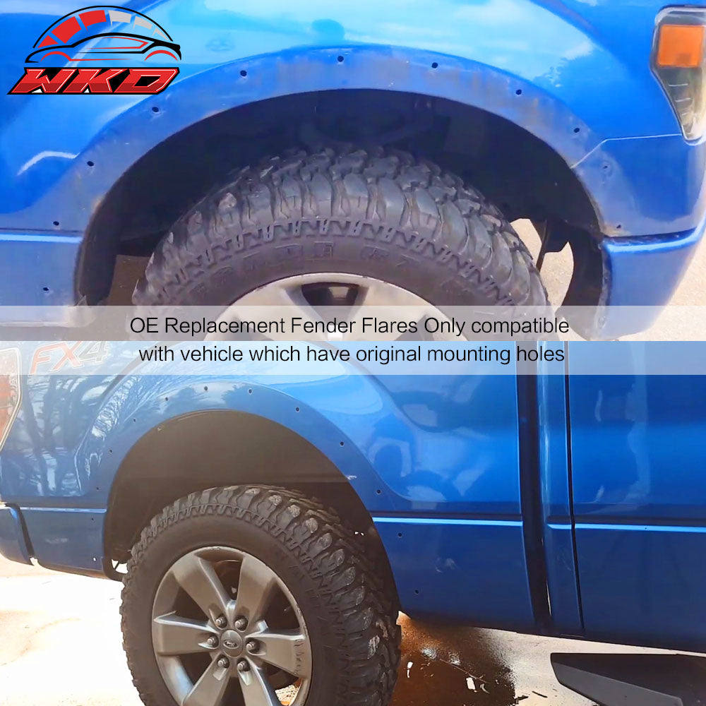 Fits 15-17 Ford F150 OE Factory Style Fender Flares 4Pc Smooth Black - PP