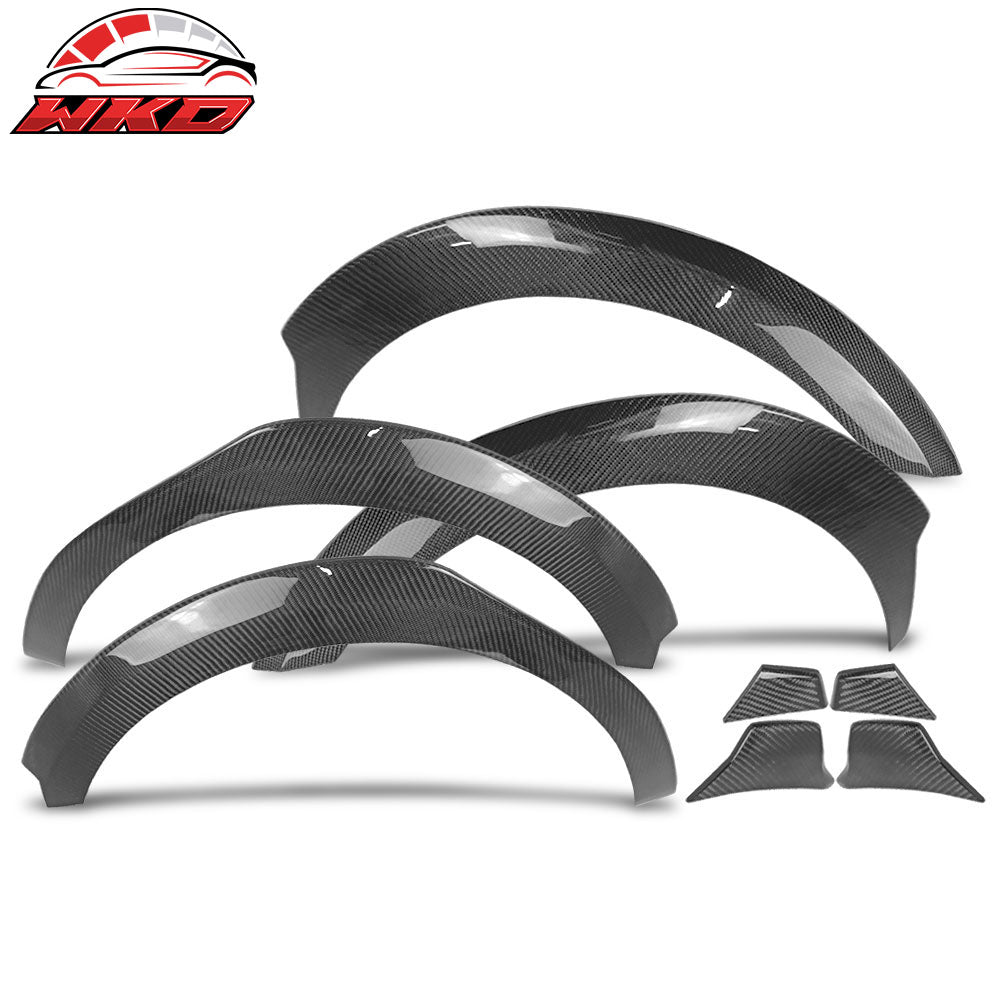 Fits 17-23 Tesla Model 3 Fender Flares Wheel Strip Trim Carbon Fiber 8PC