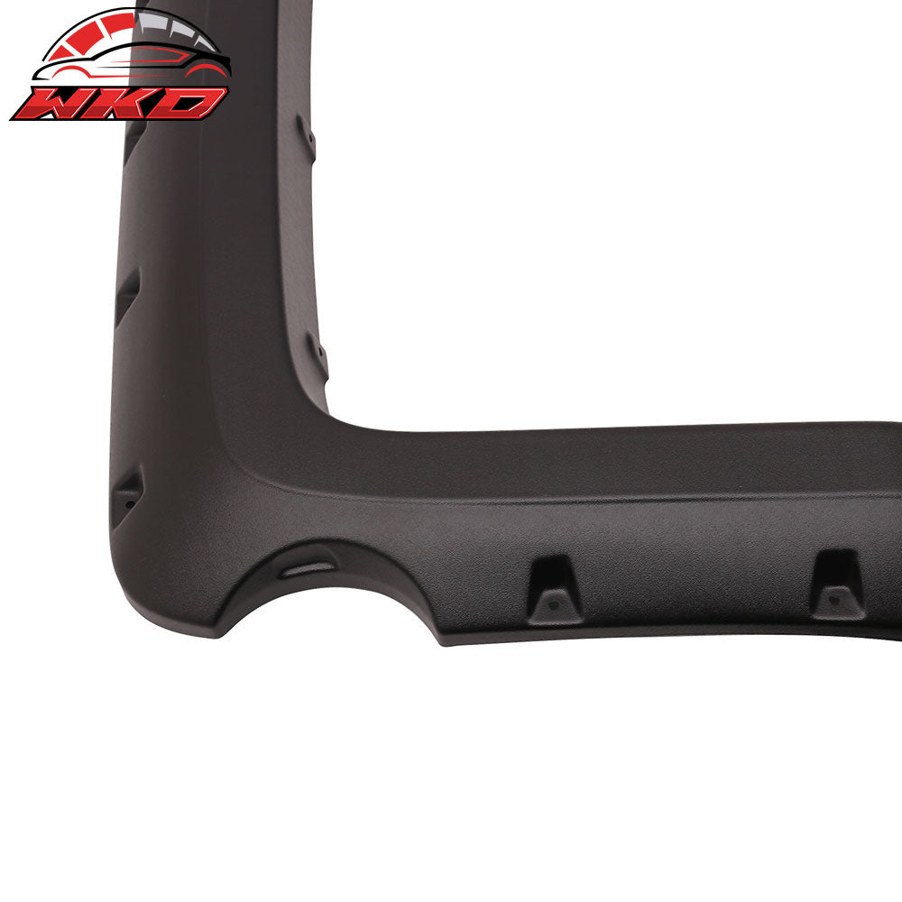 Fits 14-16 GMC Sierra 1500 Sanded Pocket Rivet Style Fender Flares Unpainted ABS