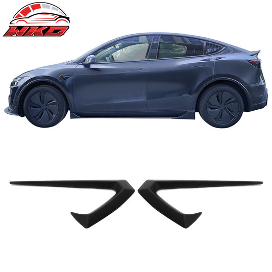 25-26 Tesla Model Y Juniper Side Fender Trim Matte Black Vent ABS Decor 2PC | Wholesale