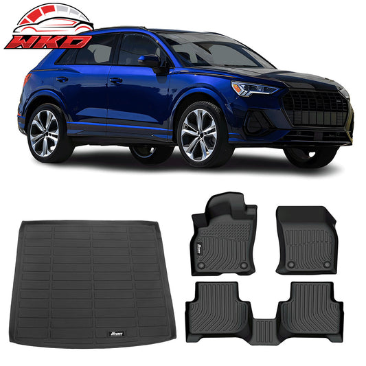 19-25 Audi Q3 All Weather 3D Molded Floor Mats Trunk Cargo Carpet Liner TPE | Wholesale
