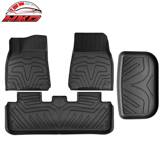 Wholesale 20-24 Tesla Model Y Floor Mats + Trunk Mat 3D TPE Carpets Cargo Liner Guard