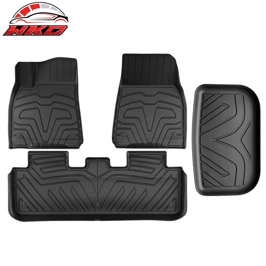 Wholesale 20-2025 Tesla Model Y Floor Mats + Trunk Mat 3D TPE Carpets Cargo Liner Guard