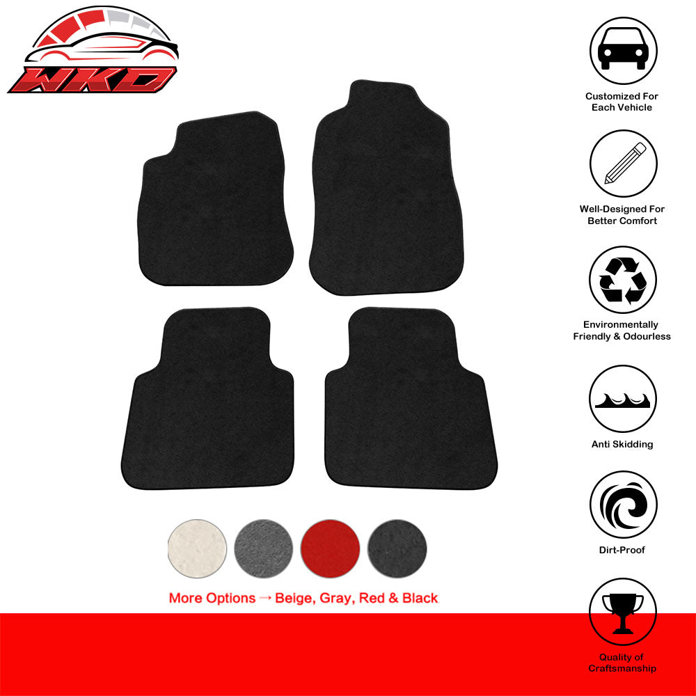 Fits 00-02 Saturn LS-Series 4-Door 4PCS Floor Mats Carpets Liner Black Nylon
