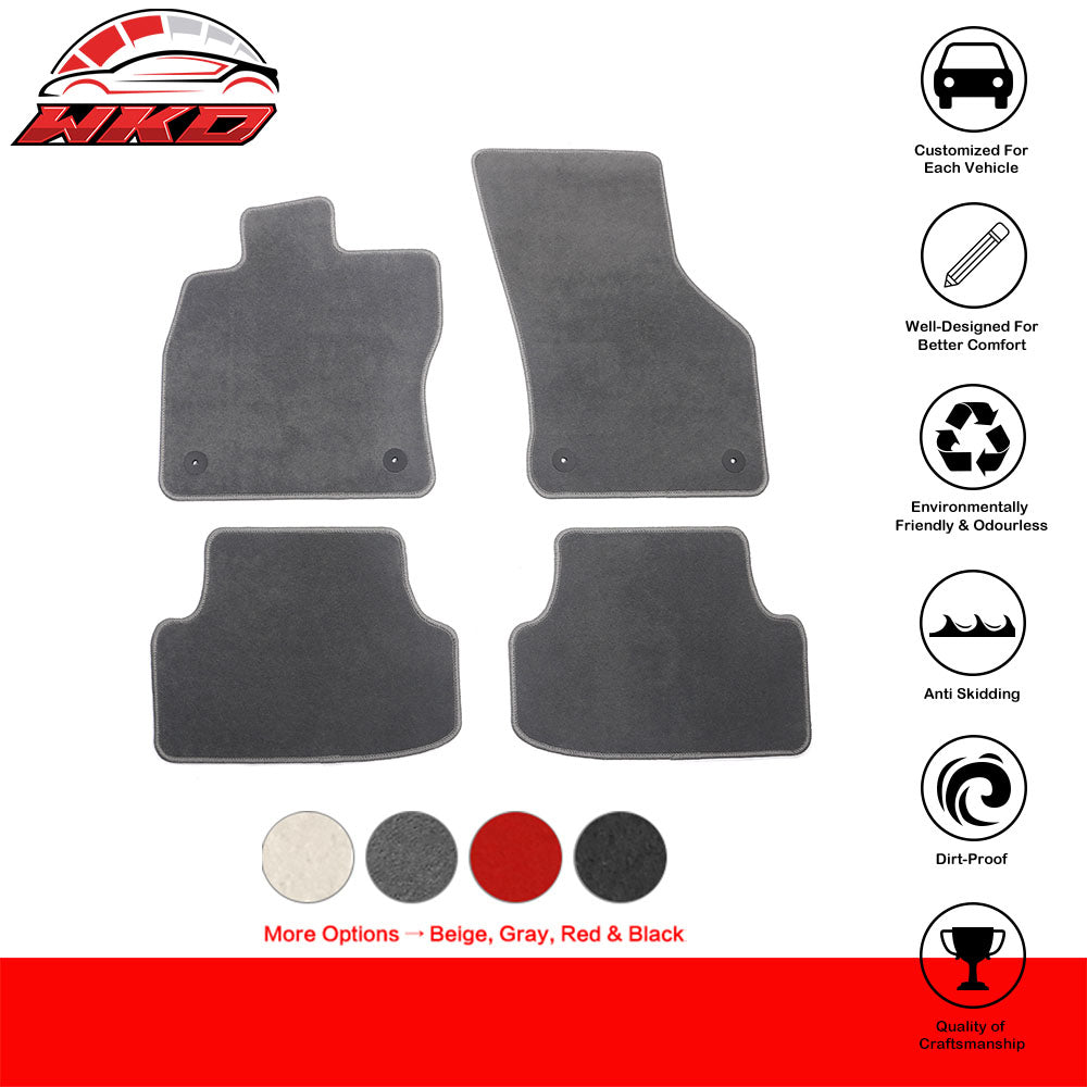 Fits 15-23 Volkswagen GTI/Golf Gray Nylon Floor Mats Front Rear Carpets Liner