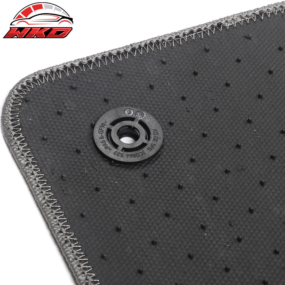 Fits 15-23 Volkswagen GTI/Golf Gray Nylon Floor Mats Front Rear Carpets Liner