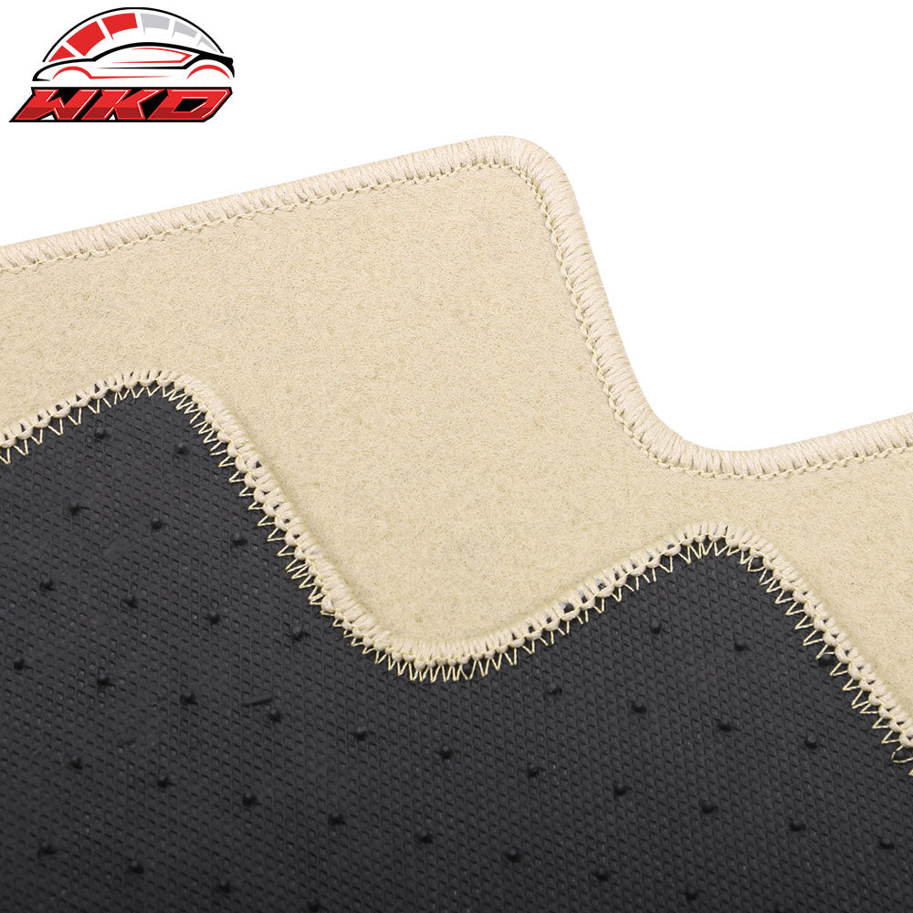 Fits 17-24 Alfa Romeo Giulia Anti-Slip Front Rear Floor Mats Nylon 4PCS - Beige