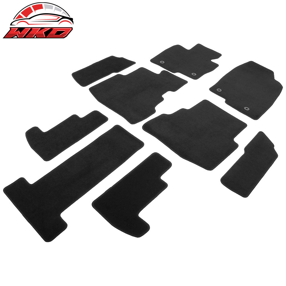 20-23 Mazda CX-9 Anti-Slip Front Rear Floor Mats Carpet Nylon 9PCS Black | Wholesale