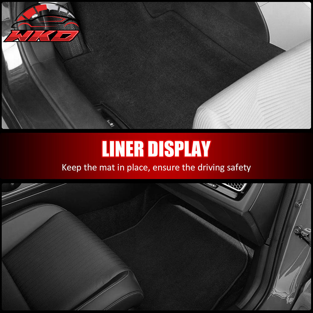 Fits 19-21 Hyundai Veloster Anti-Slip First Second Row Floor Mats Carpets Nylon