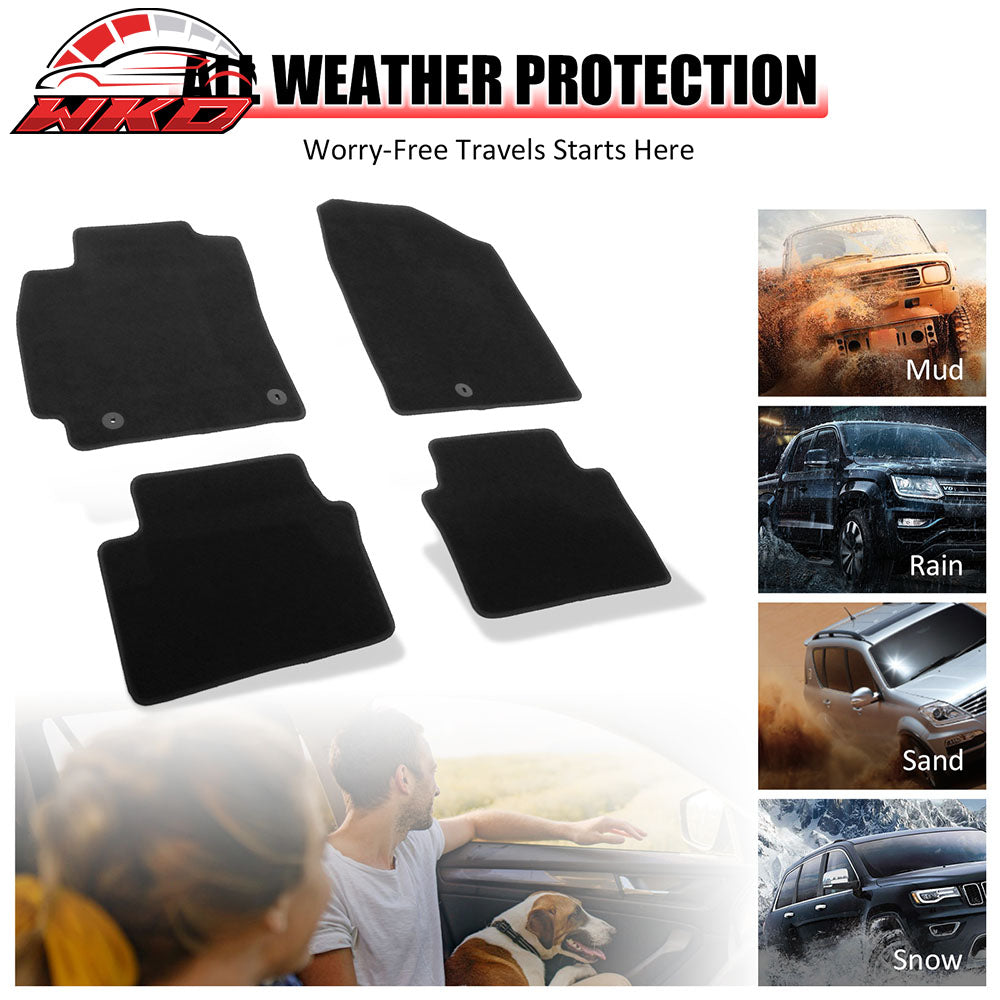 Fits 19-21 Hyundai Veloster Anti-Slip First Second Row Floor Mats Carpets Nylon