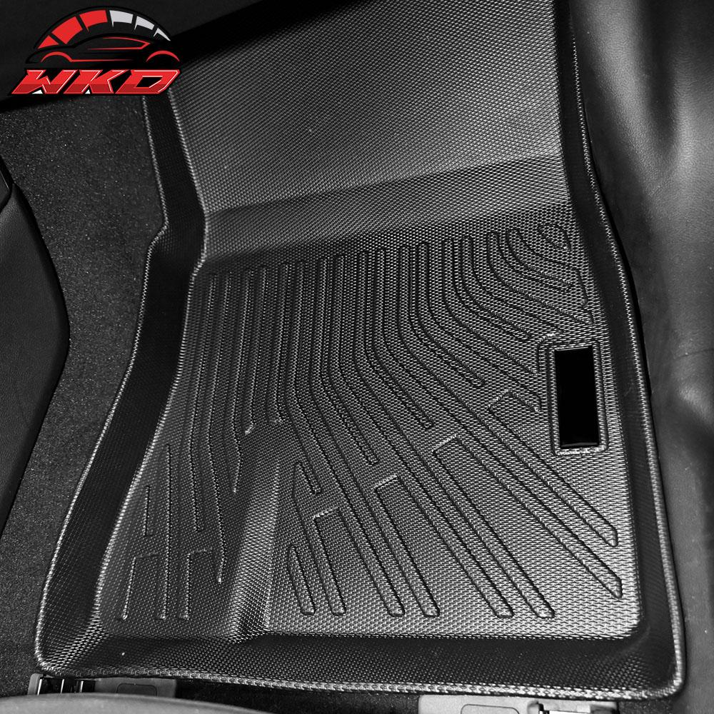 For 15-24 Ford Mustang Floor Mats All Weather Protection Liners TPE Carpet Black