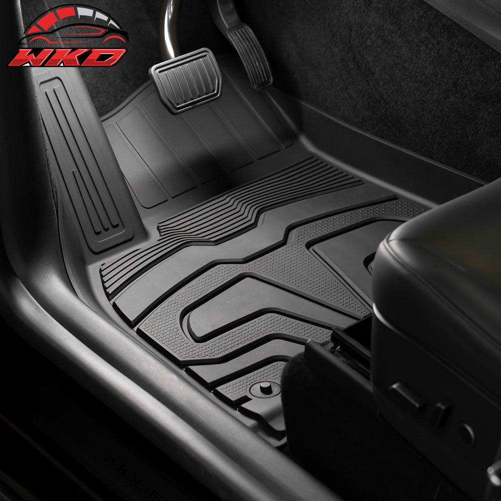 Fits 20-24 Tesla Model Y Floor Mats 3D TPE All Weather Carpets Liner 3PC Guard