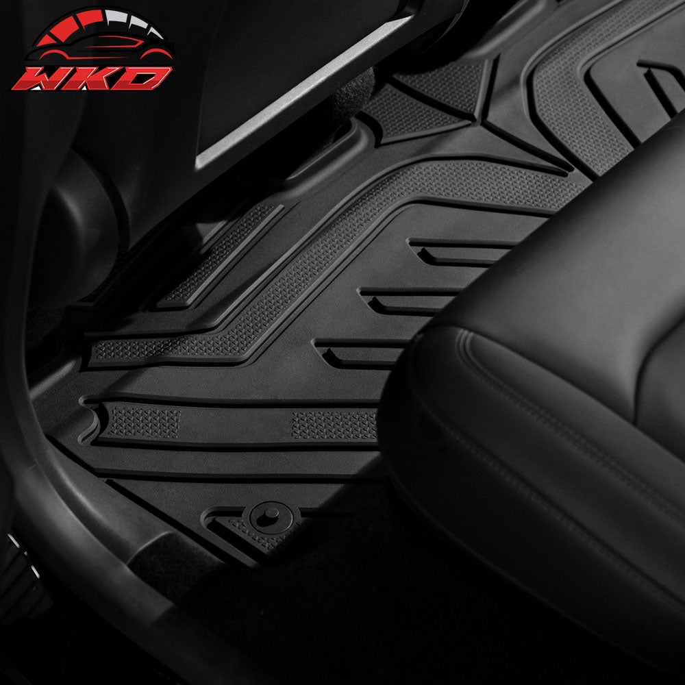 Fits 20-24 Tesla Model Y Floor Mats 3D TPE All Weather Carpets Liner 3PC Guard