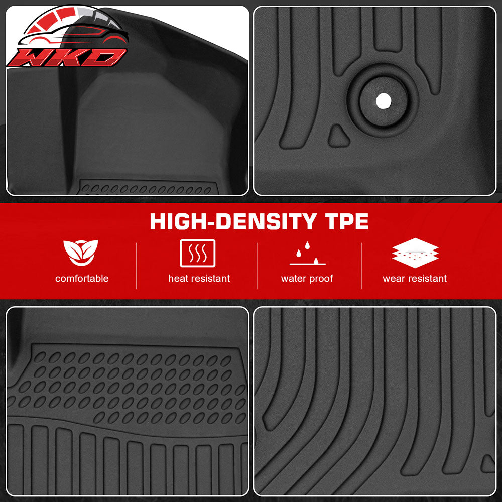 Fits 16-21 Jeep Grand Cherokee/22 WK Floor Mats 3D TPE Carpets All Weather Liner