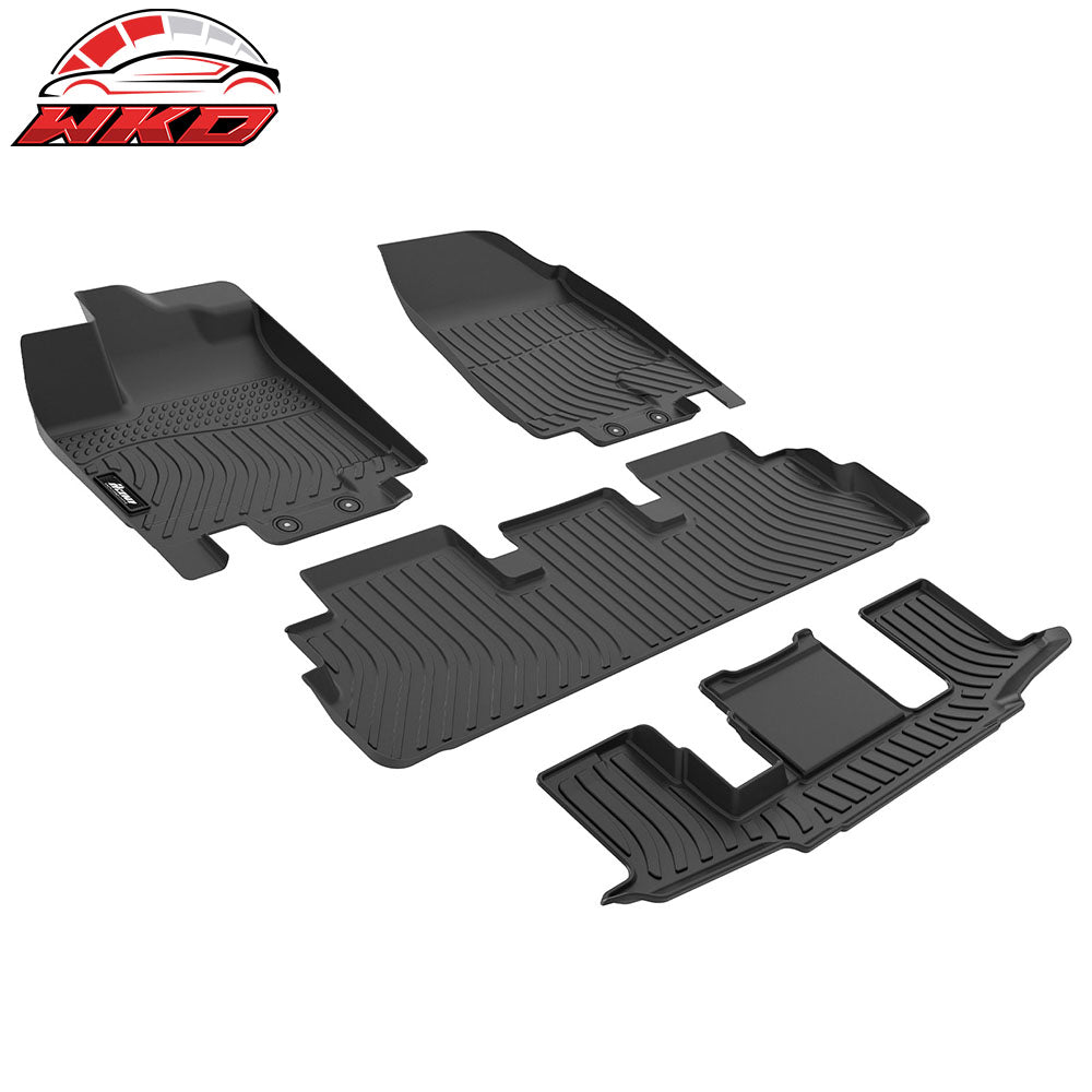 For 22-25 Pathfinder 7-Seat QX60 6-Seat Anti-Slip Floor Mats All Weather TPE 4PC