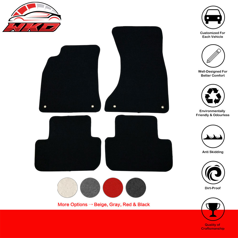 Fits 09-16 Audi A4 S4 Car Floor Mats Liner Nylon Carpets Front Rear Black 4PC