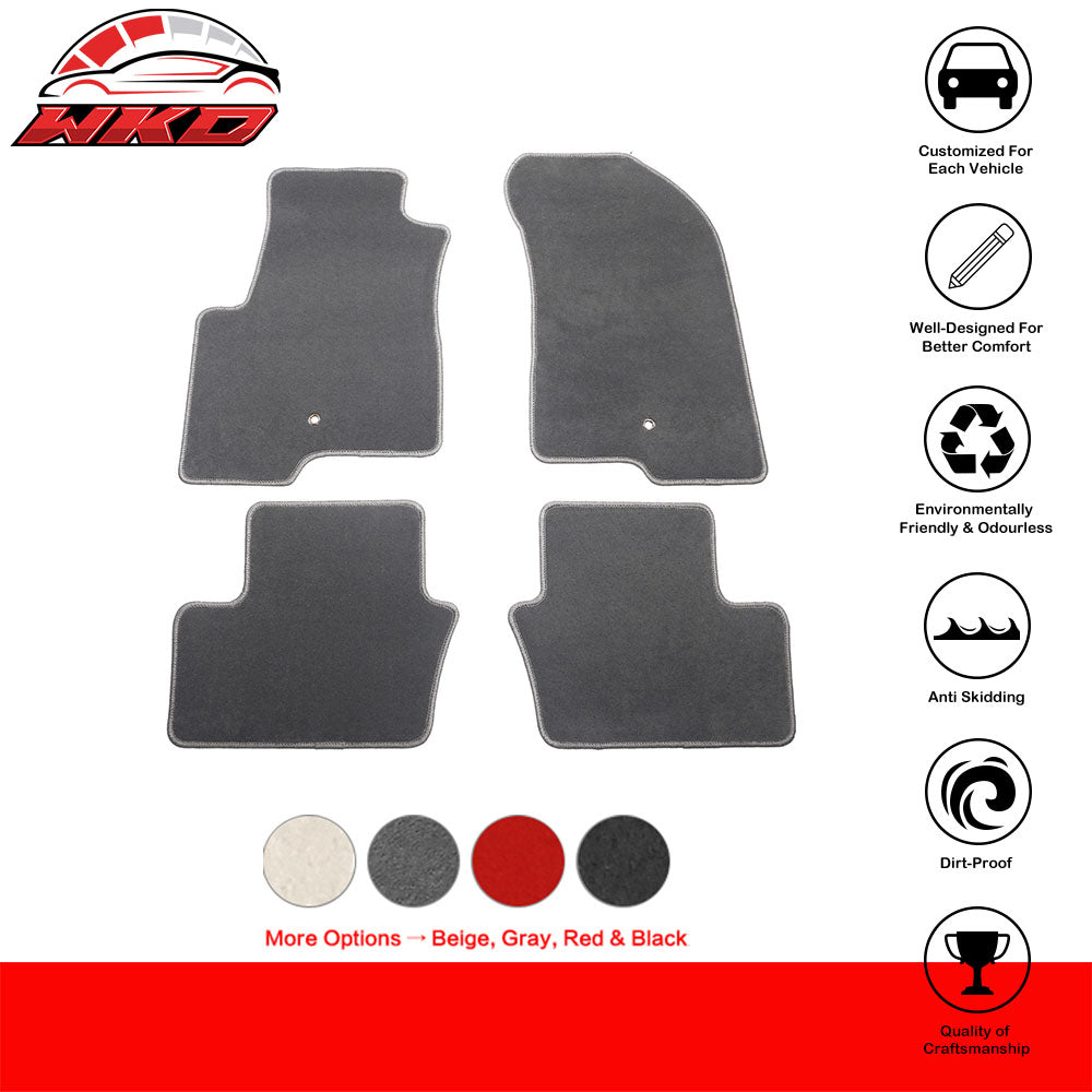 Fits 07-16 Jeep Compass/Patriot Gray Nylon Floor Mats Front Rear Carpets Liner